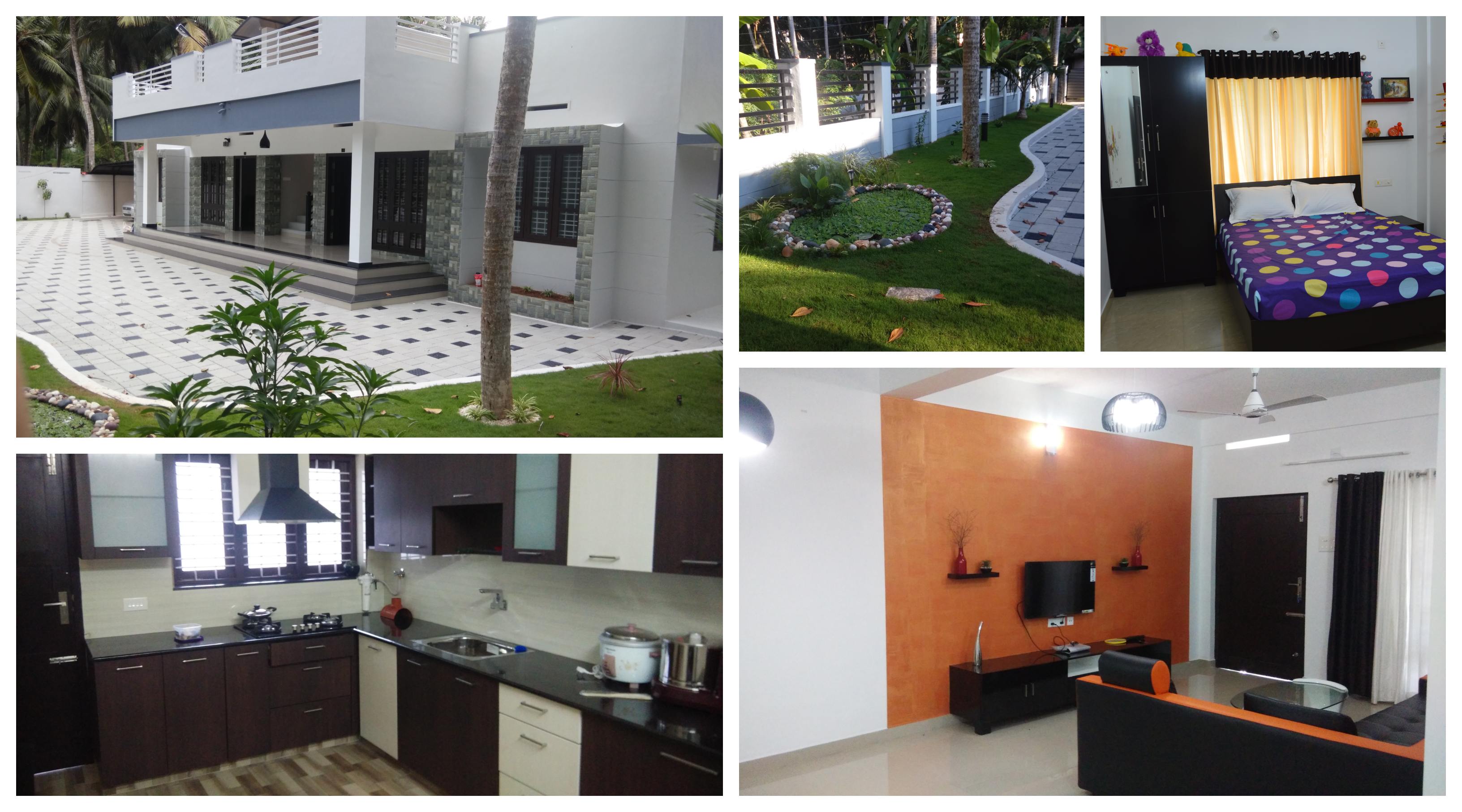 Semi Furnished 2 BHK house/apartment For Rent Near Infosys Trivandrum